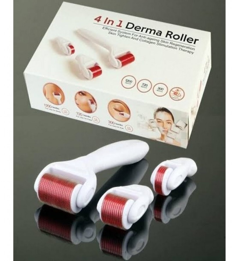 4 in Derma Roller Set 0.5mm, 1.0mm, 1.5mm Titanium Micro Needles