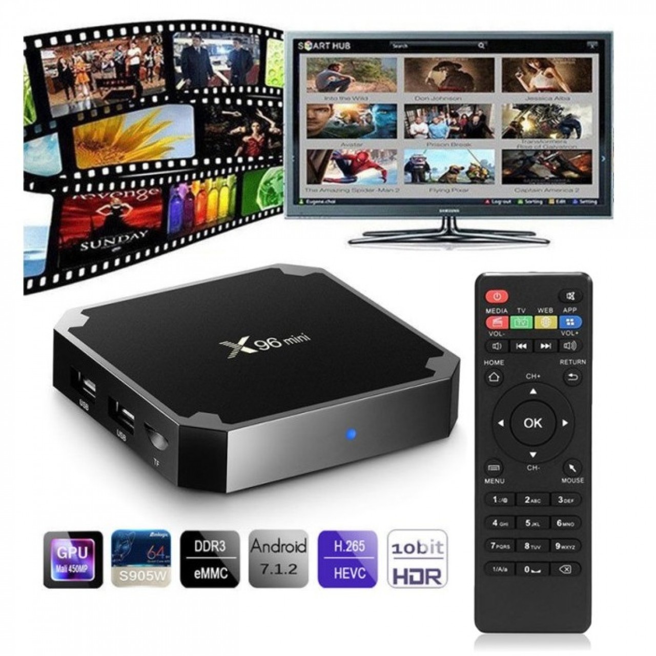 Android Smart TV Box X96 Mini Quad Core 2GB +16GB