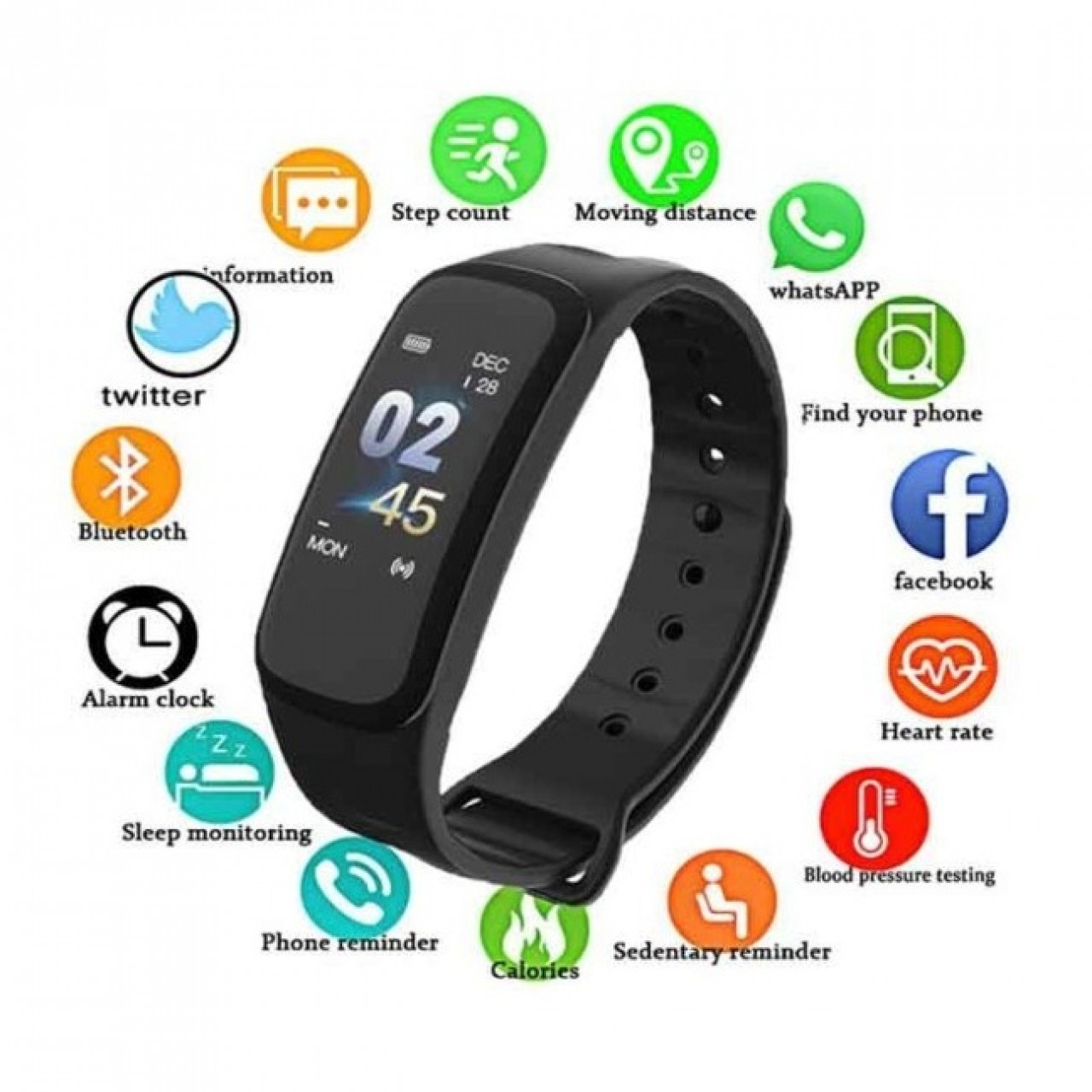 C1 Plus Wearfit Smart Band Passometer Activity Tracker Smart Bracelet