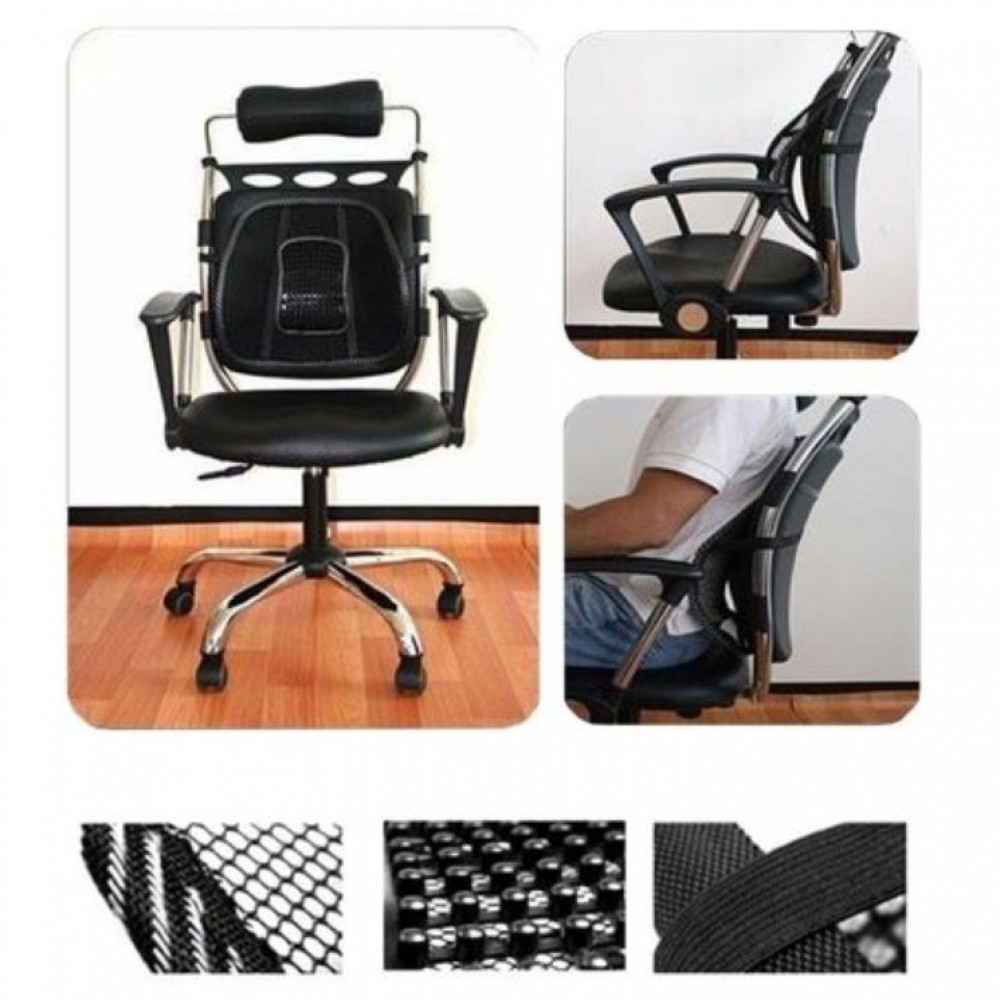 Car Seat Back Support Massage Cushion Mesh Relief Lumbar Brace Car Office Home