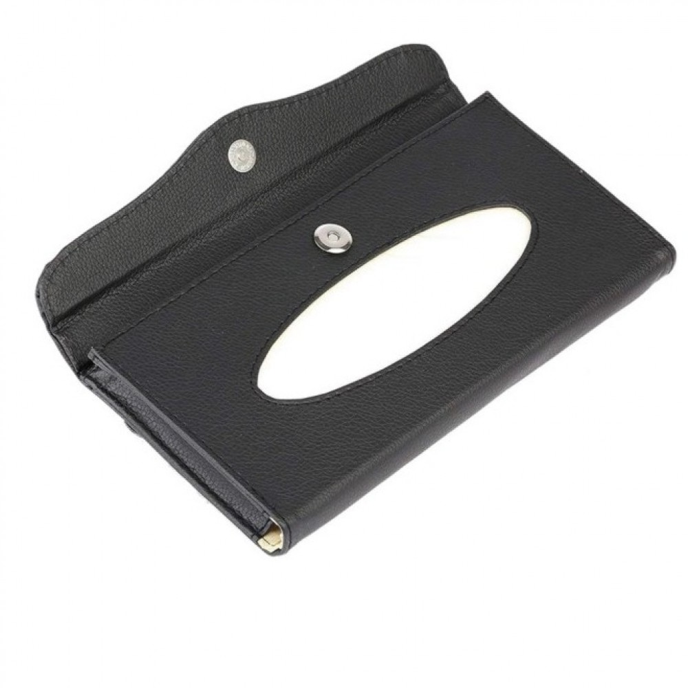 Car Tissue Box Visor Type - PU Leather -  Car Tissue Box Napkin Holder Car Tissue Holder - Black