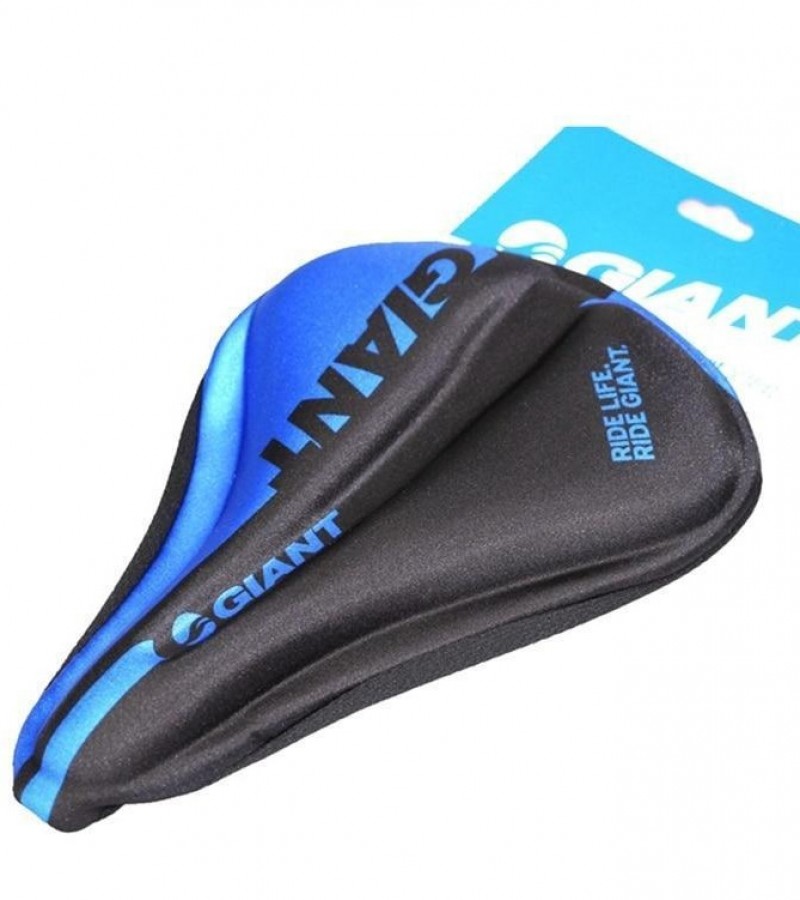 GIANT Bicycle Seat Cover MTB Shockproof Mountain Bike Saddle Gel Cushion - Blue