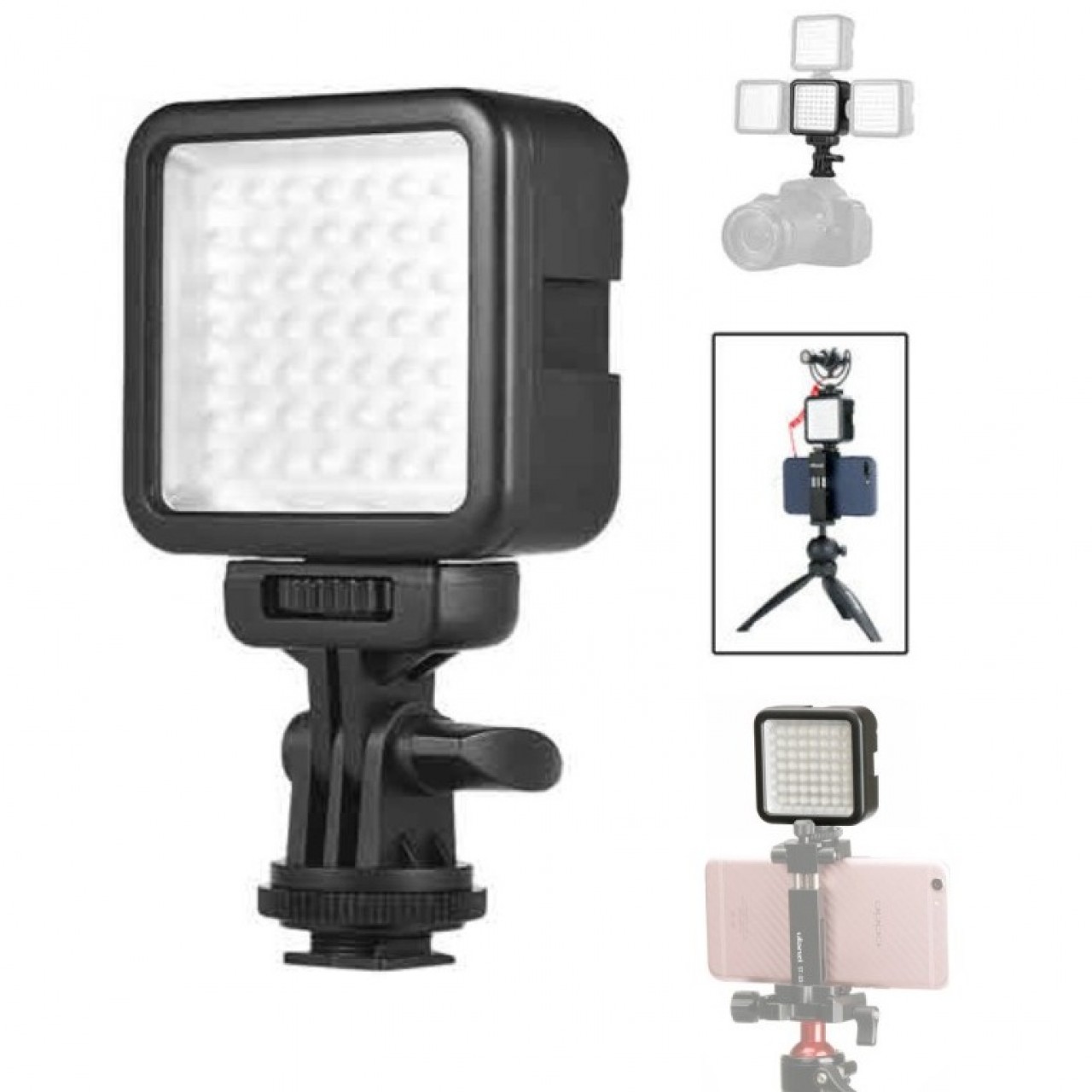 LED Video Light W49S Mini 6000K With Rotatable Mount Adapter