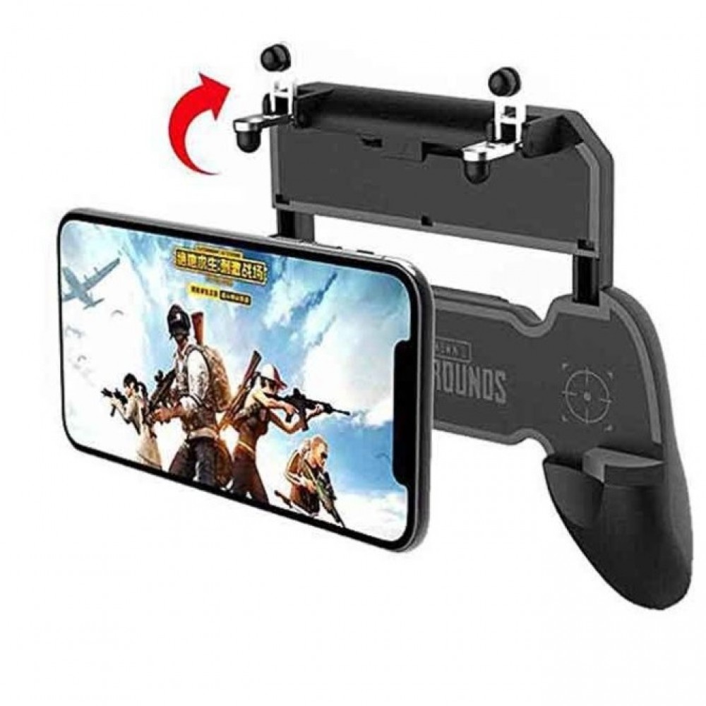 PUBG W11Plus Mobile Game Pad L1R1 With Joystick Trigger - Black