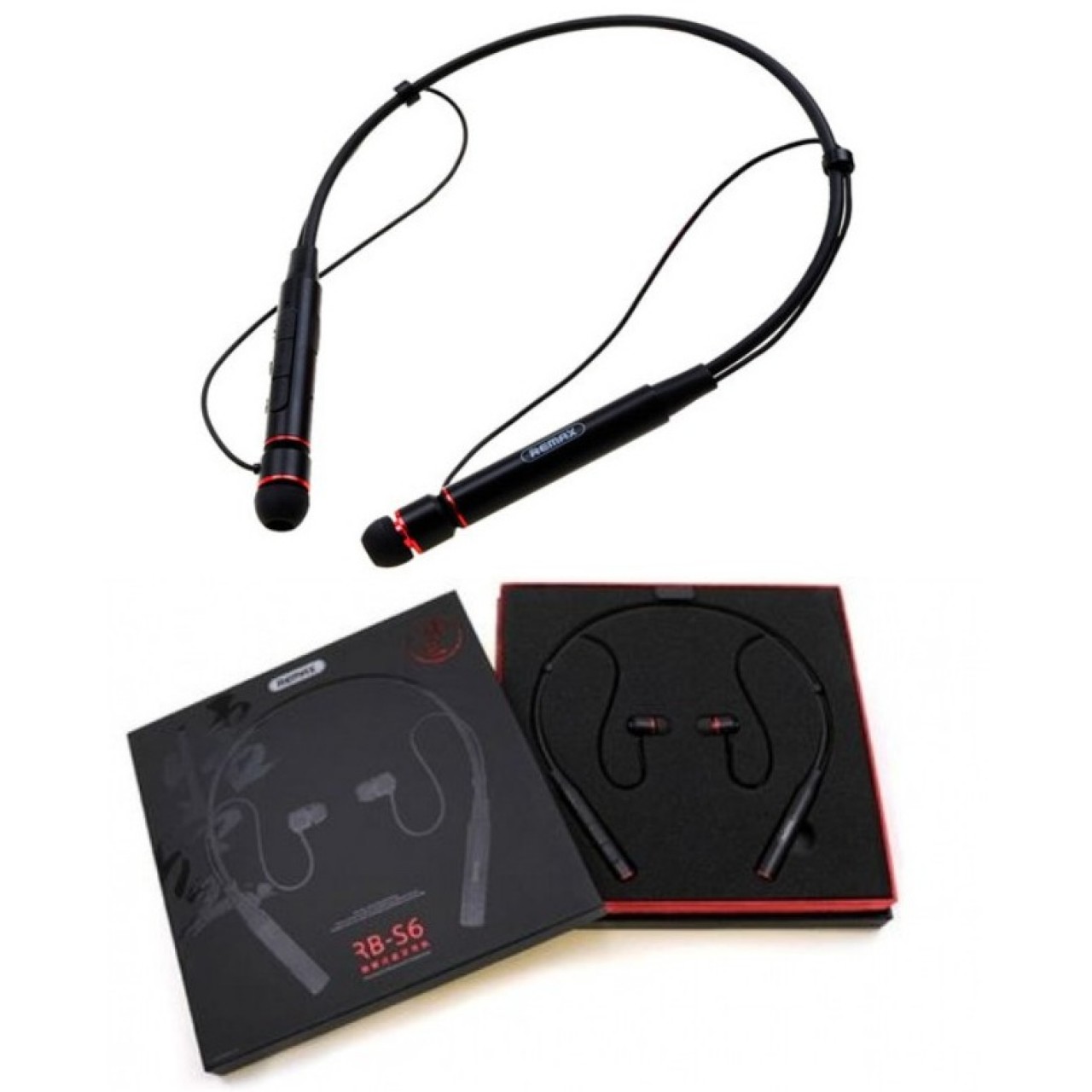 Remax RB-S6 Neckband Sports Wireless 4.1 Bluetooth Headset - Black