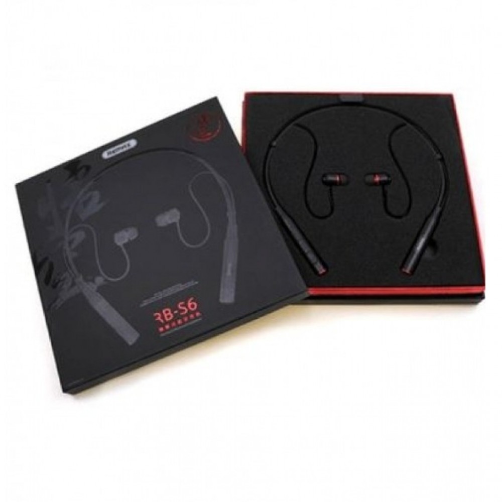 Remax RB-S6 Neckband Sports Wireless 4.1 Bluetooth Headset - Black