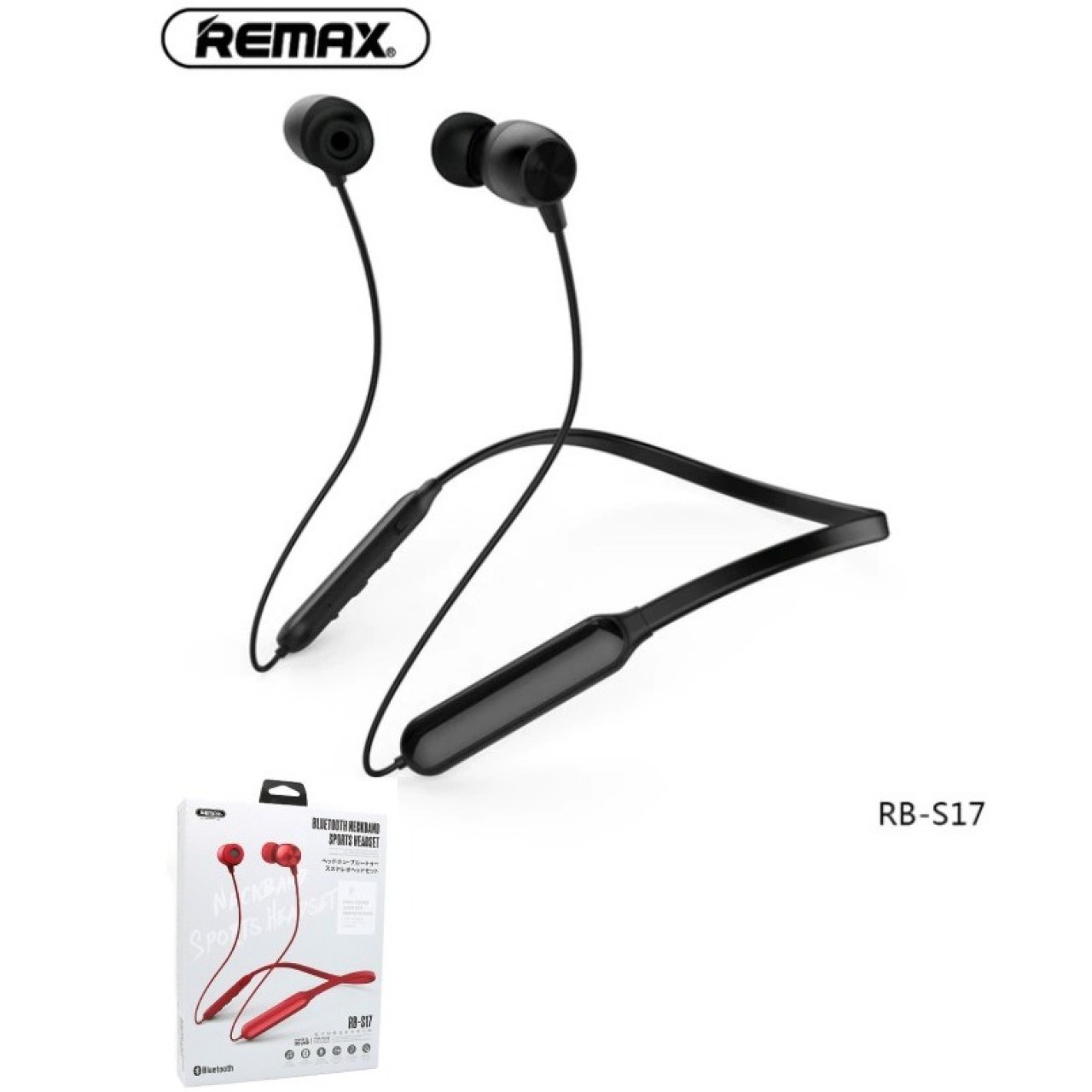 Remax Sports Bluetooth RB-S17 Neckband Headset - Black