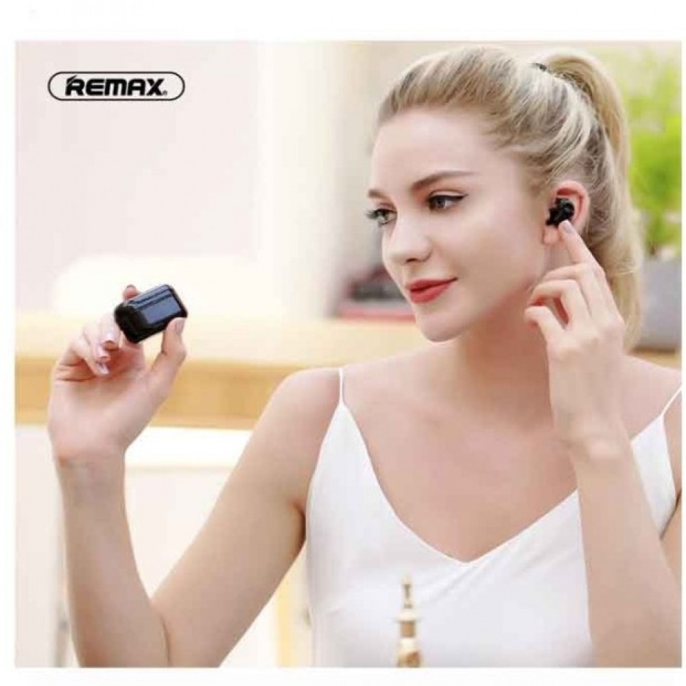 Remax TWS-5 True Wireless Stereo Earbuds With Charging Box - Black