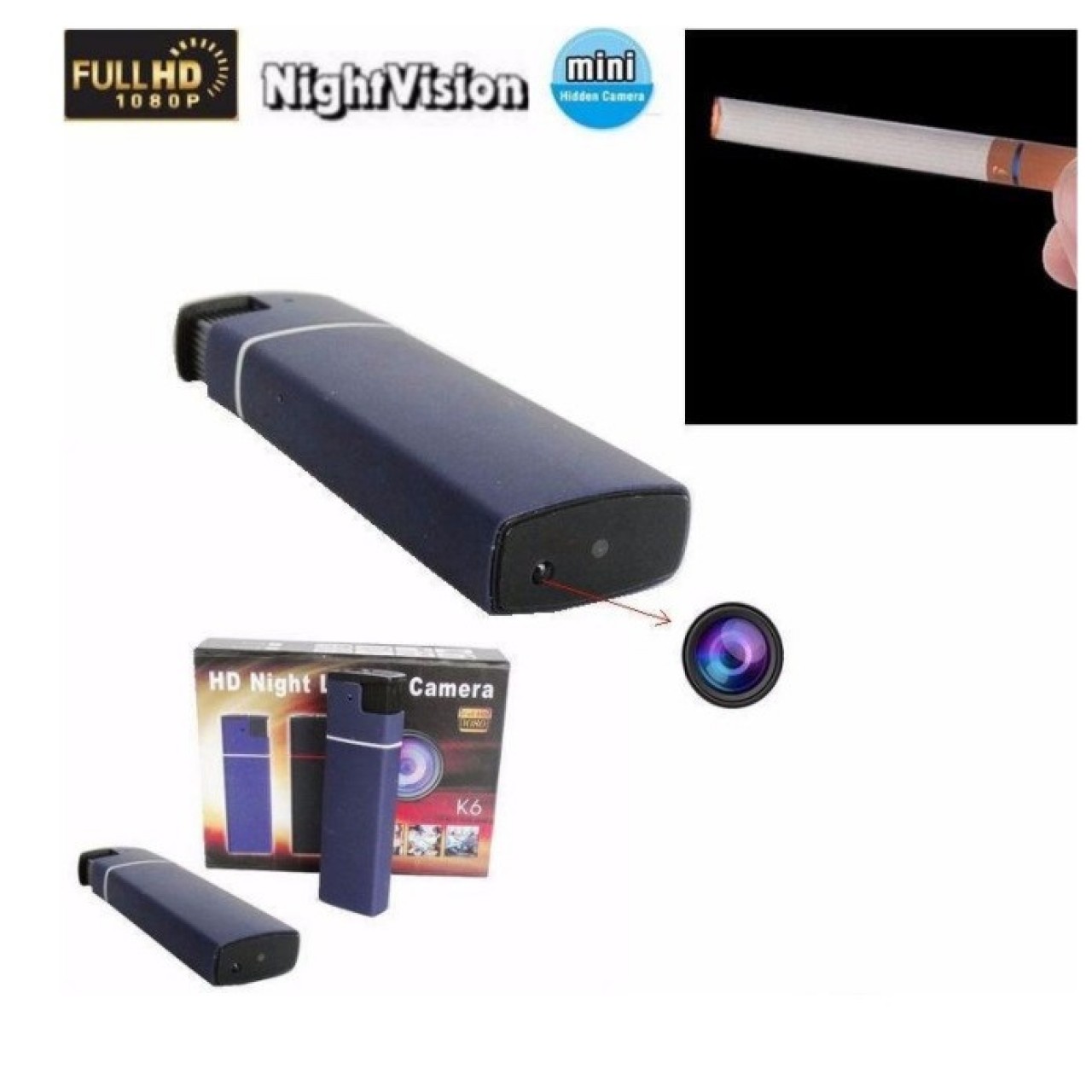 Spy Camera Nanny Mini USB Pen Lighter Camcorder IR Night Video DVR K6