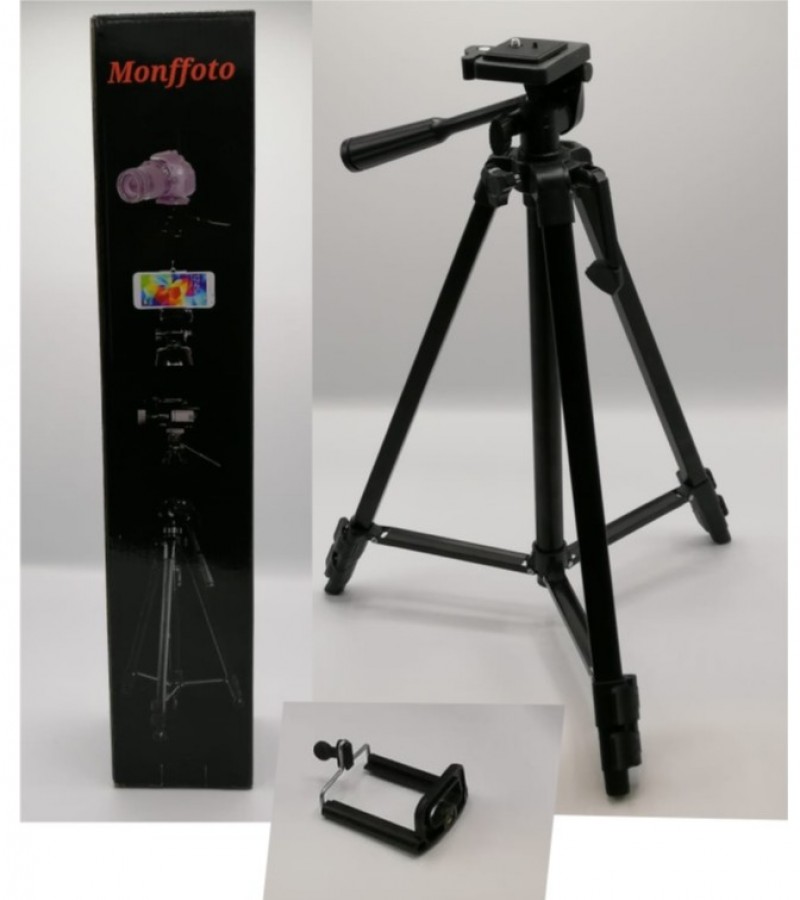Tripod D440 Model For Mobile & Cameras Edition For Video And Stills With Smooth Head - Black