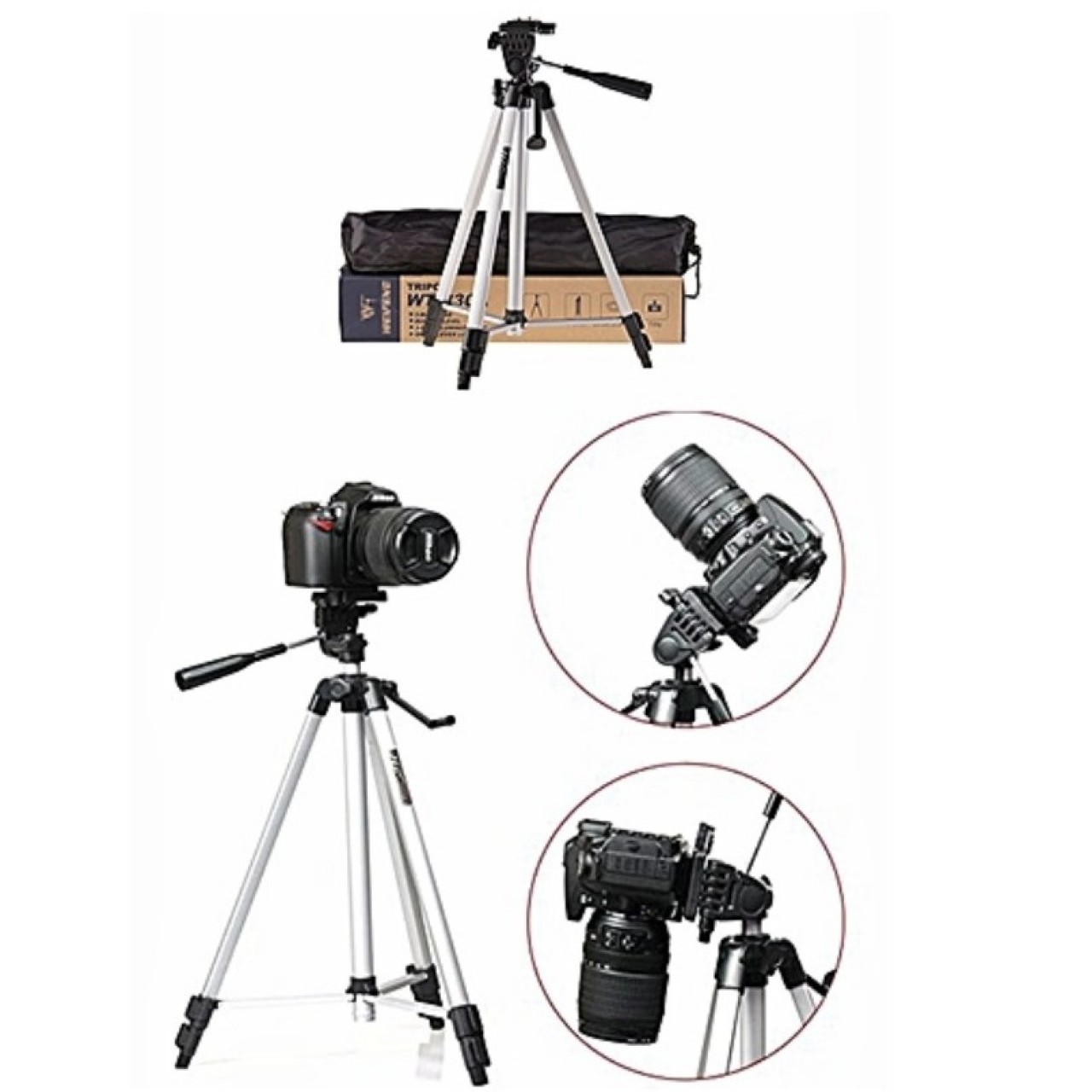 Weifeng WT-330A Professional Tripod Stand Aluminum - Silver